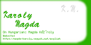 karoly magda business card